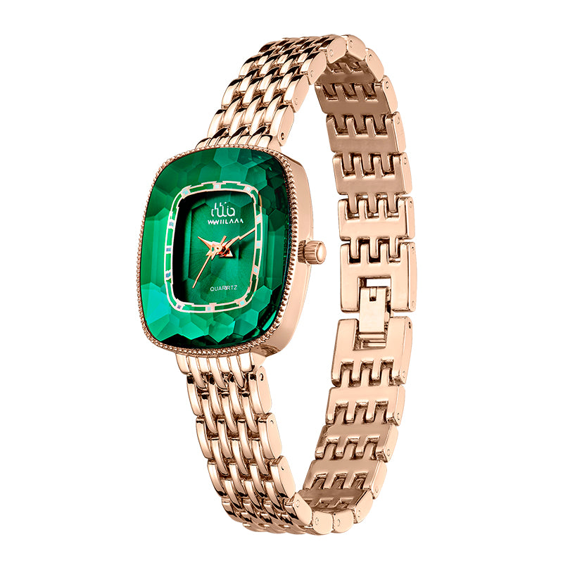 Armband-Quarzuhr für Frauen in Smaragd-grün kreative Design