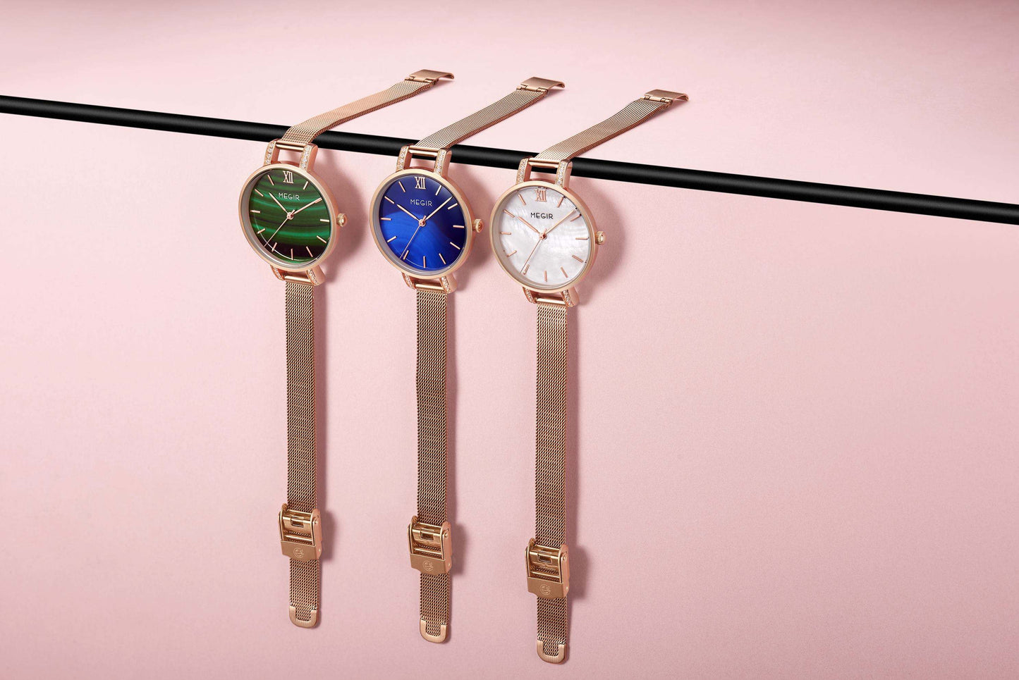Wasserdichte Quarz Frauen Armbanduhr in 3 Farben