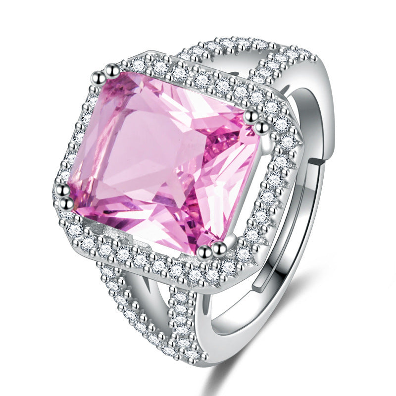 Ring in Silber mit rosa Quarz